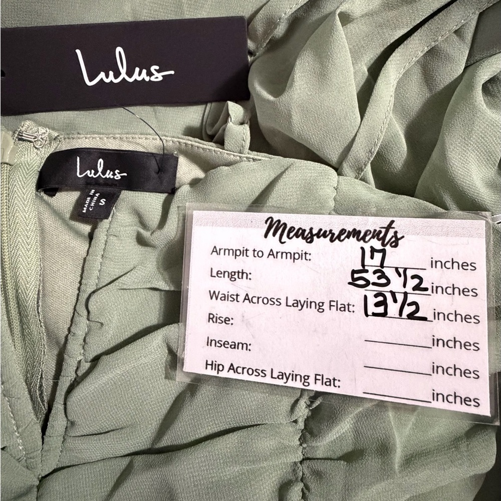 Lulus NWT “Sweeney” Sleeveless Spaghetti Strap Maxi Dress In Sage Brush Sz Small - Picture 3 of 16